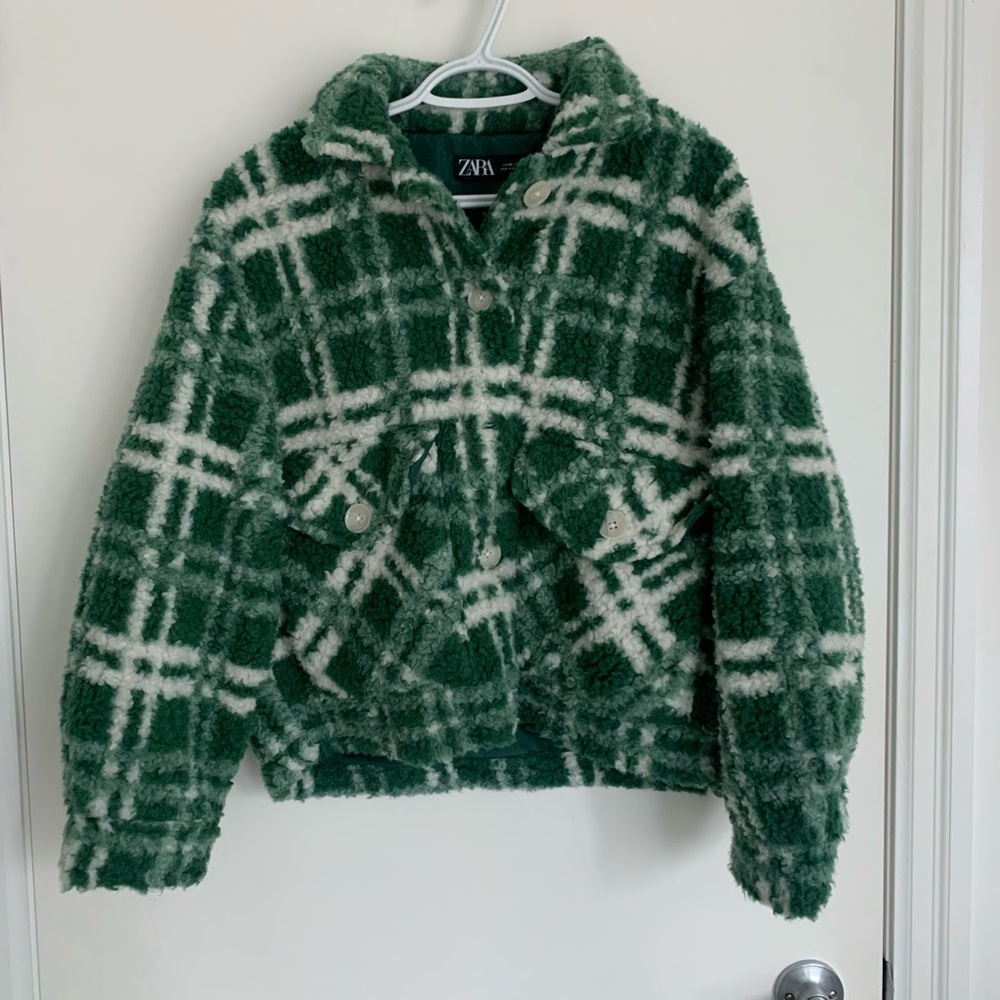 Zara Plaid Fleece Jacket